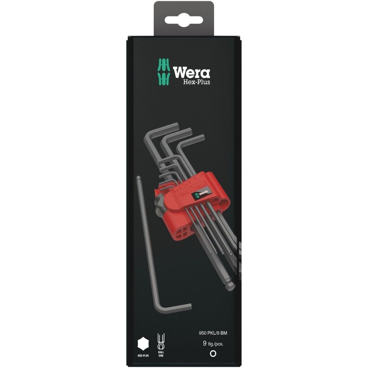 Wera 950/9 Hex-Plus 6 SB L-Key Set, Metric, Blacklaser, 9-Pieces