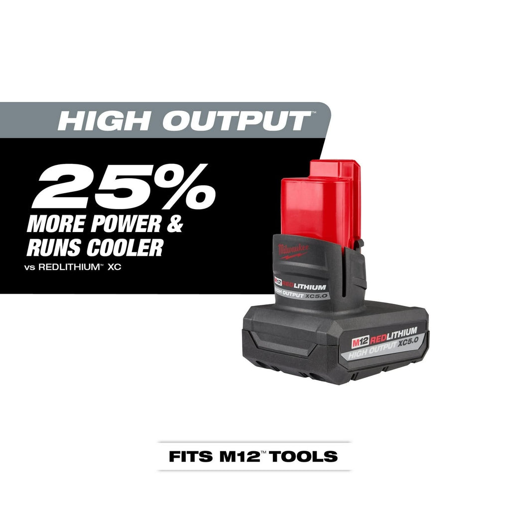Milwaukee 2367-20 M12 ROVER 700-Lumen Flood Light with USB Charging (PROMO) w/ (1) M12 REDLITHIUM HIGH OUTPUT XC5.0 Battery Pack