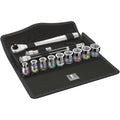 Wera 8100 SB Hf 1 Zyklop Metal Ratchet Set With Switch Lever, 3/8-in. Drive, With Holding Function, Metric, 13-Pieces