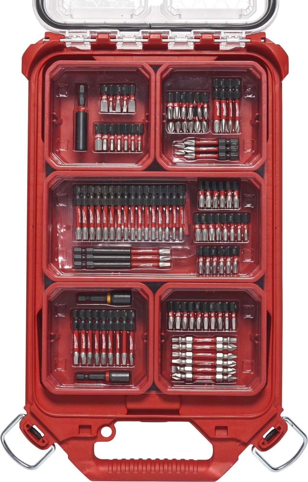 Milwaukee 48-22-8442 PACKOUT 2-Drawer Tool Box With PACKOUT Organizer SHOCKWAVE 100-Piece Impact Bit Set