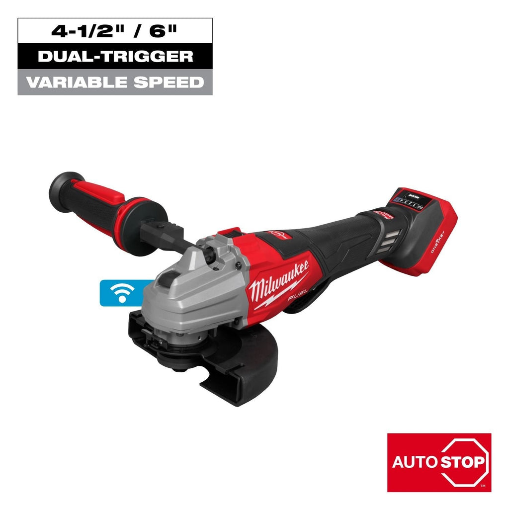 Milwaukee 3676-20 M18 FUEL 4-1/2" / 6" Dual Trigger Braking Paddle Switch Grinder w/ ONEKEY, Tool Only