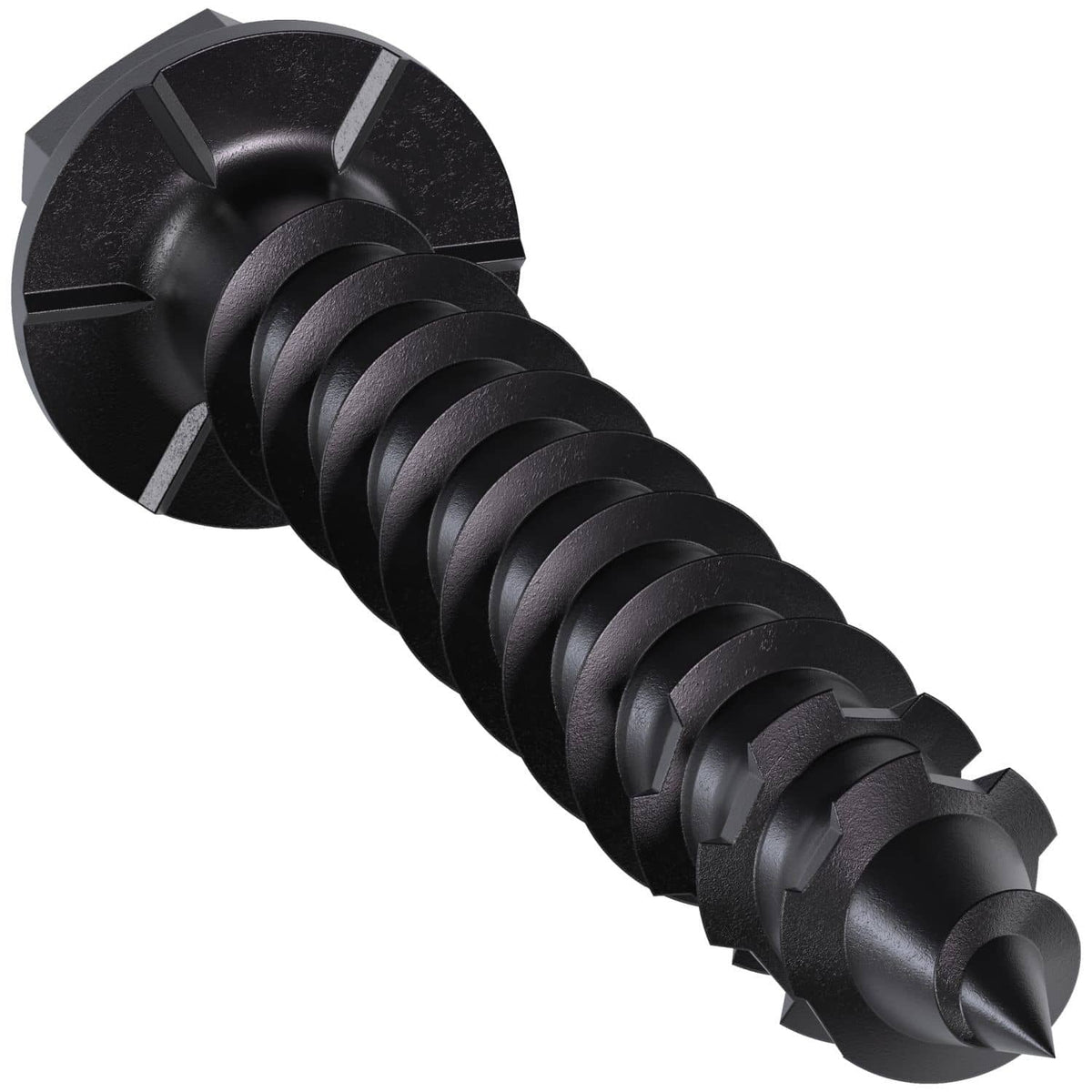 Simpson Strong-Tie TNTBL25134H Titen Turbo, 1/4-in. x 1-3/4-in. Hex-Head Concrete and Masonry Screw, Black, 100-Pack