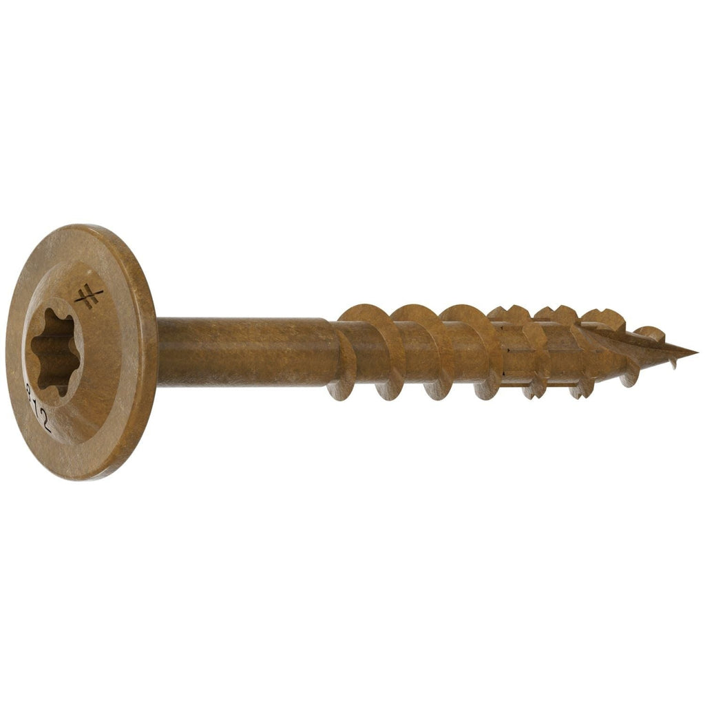 Simpson Strong-Tie CBT08114R300 Wafer-Head Construction Screw, #8 x 1-1/4-in. T20, Quik Guard, Tan, 300-Pack