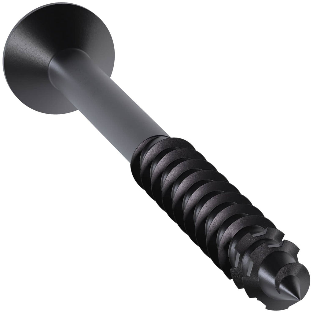 Simpson Strong-Tie TNTBL25314TF Titen Turbo, 1/4-in. x 3-1/4-in. 6-Lobe Flat-Head Concrete and Masonry Screw, Black, 100-Pack