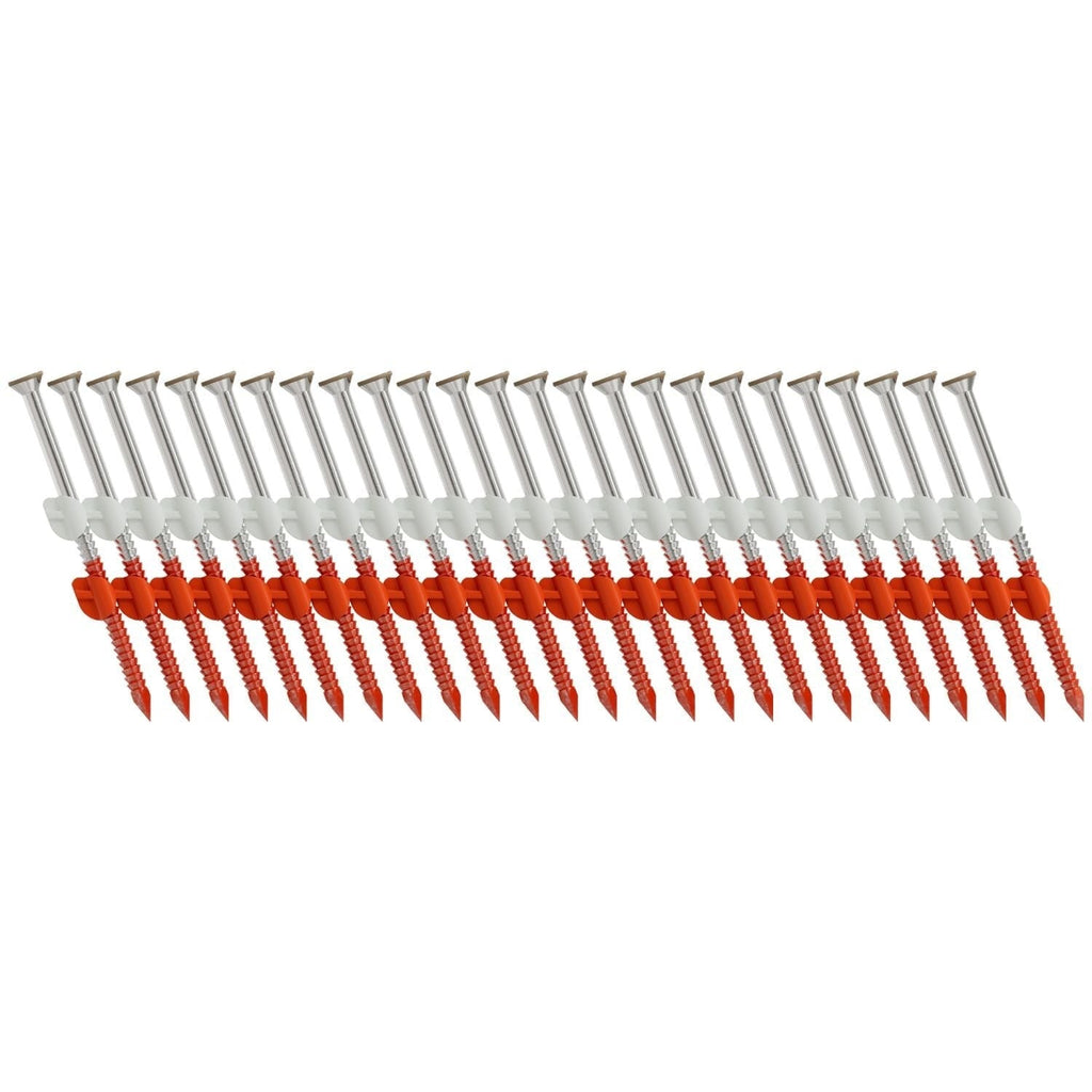 Simpson Strong-Tie S11A237KJT 20–22° Plastic Strip, Casing Head, Ring-Shank Nail, 2-3/8-in. x 11 ga. Tan, 1000-Pack