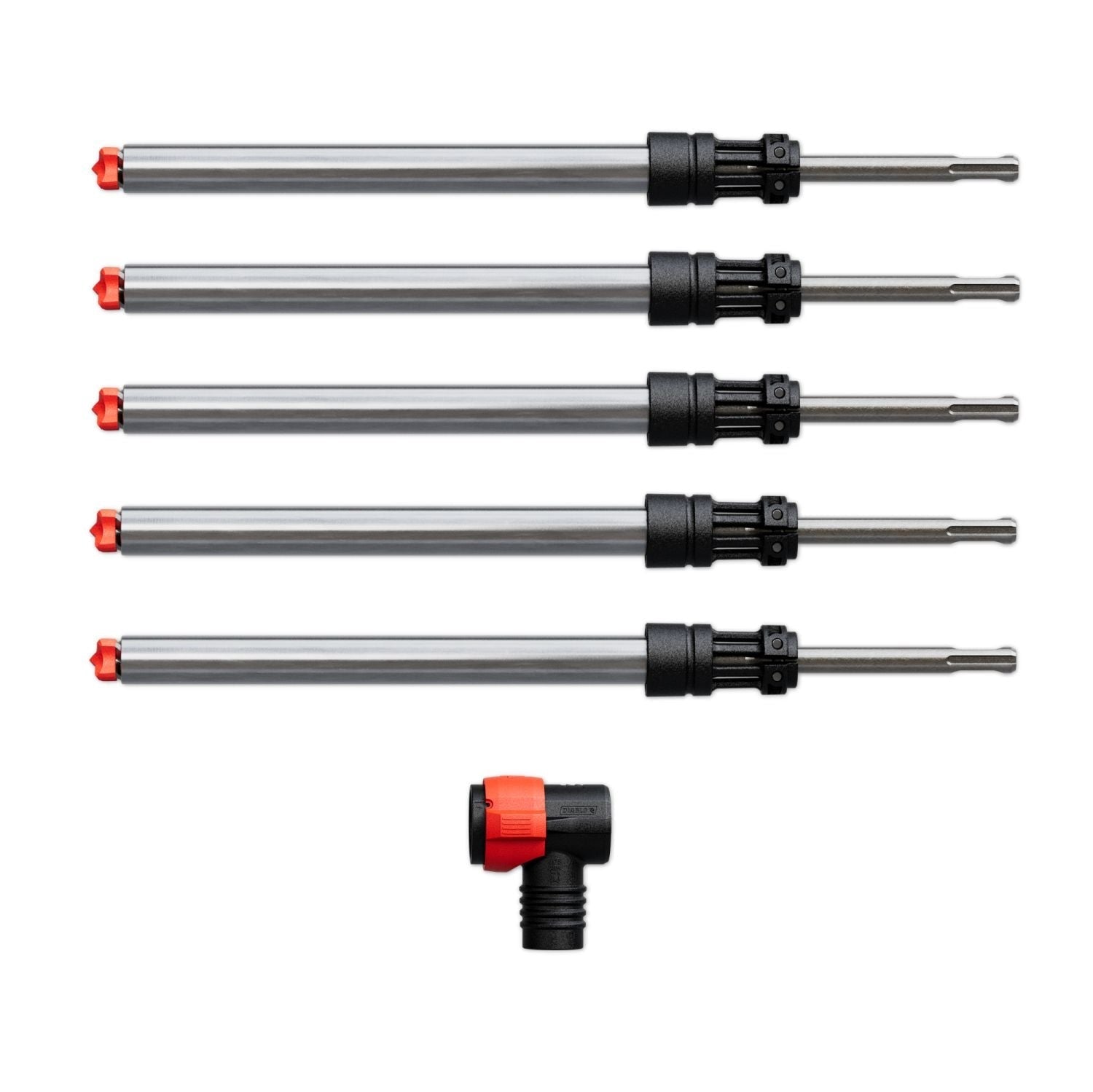 Diablo DMAPLA4560-S6 3/4-in. x 8-in. x 14-in. AMPED Rebar Demon SDS-Plus 4-Cutter Full Carbide Head Dust Extraction Hammer Drill Bit, 5-Pack