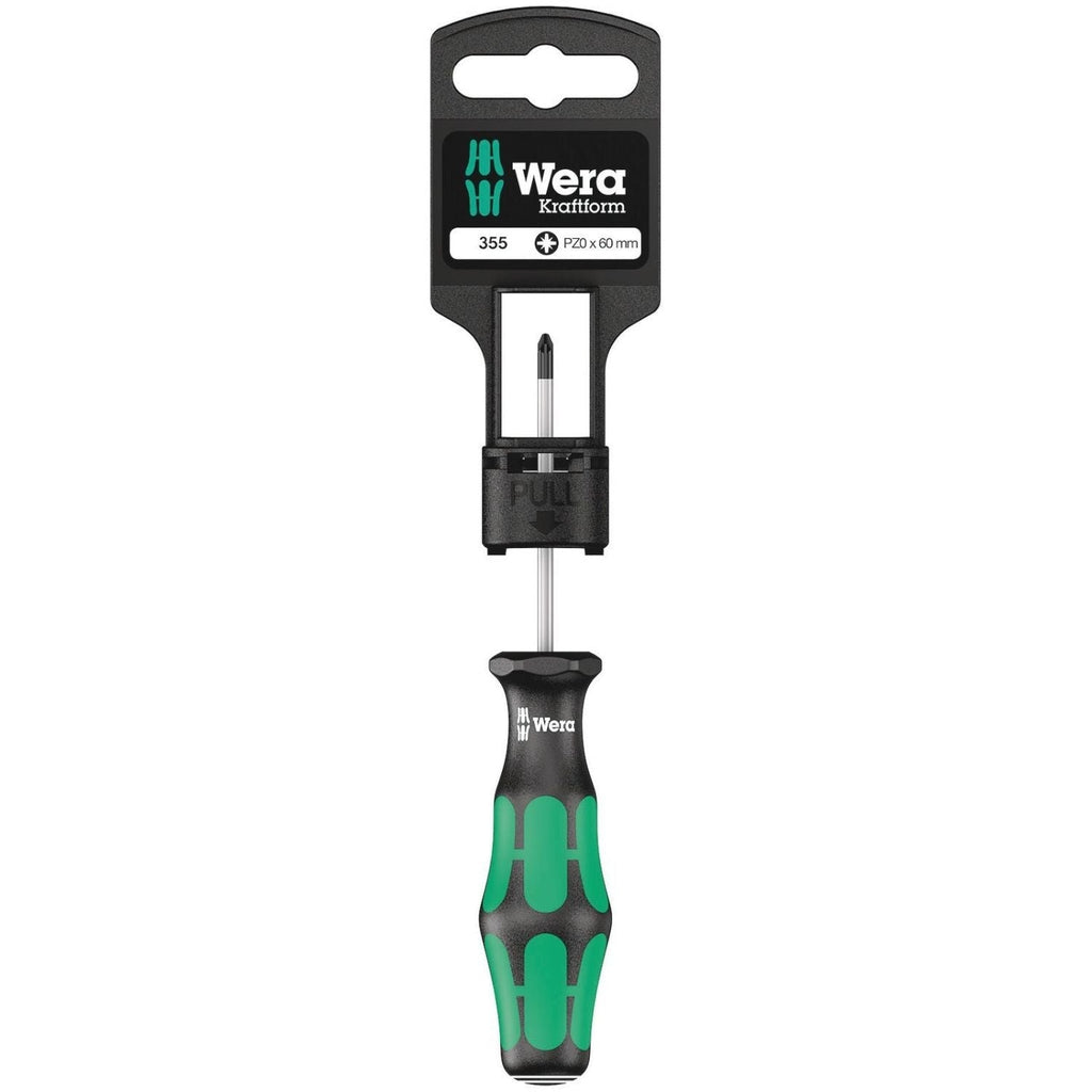 Wera 355 Pz SB Screwdriver For Pozidriv Screws, Pz 0x60-mm.