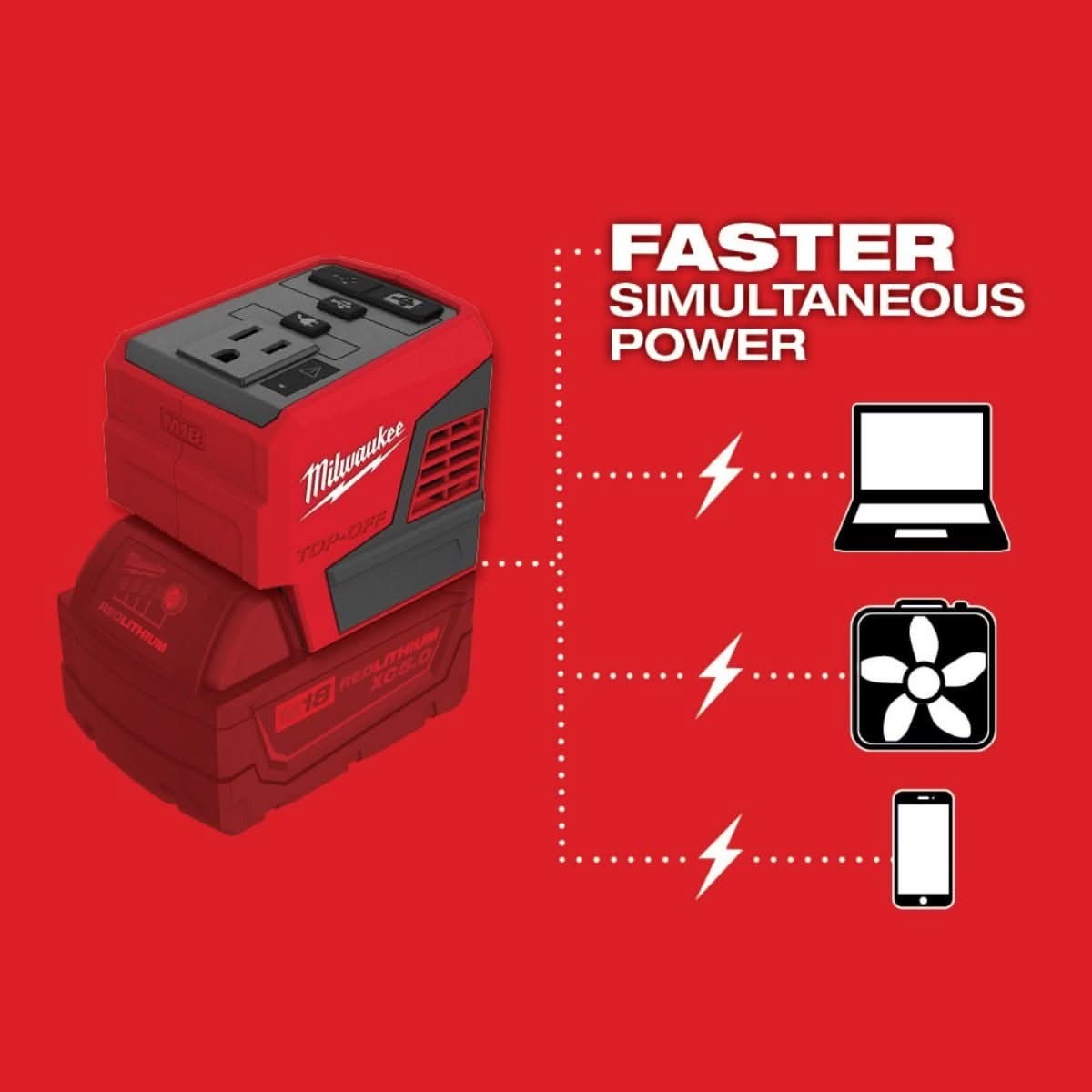 Milwaukee 2846-20 M18 Top Off 175W Power Supply