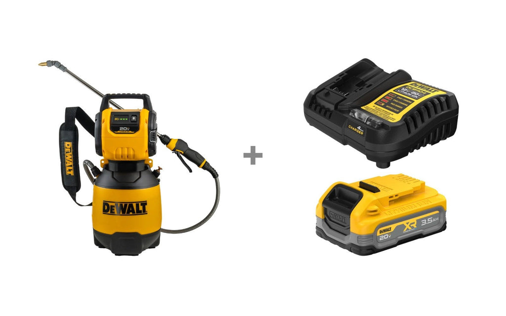 DeWALT 2‐Gallon 20V MAX Compressed Air Sprayer w/ 3.5Ah POWERSTACK Battery & Charger Starter Kit