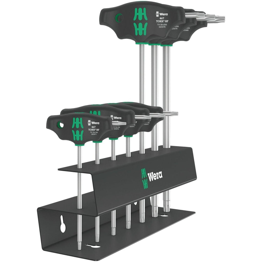 Wera 467/7 Torx Hf Set 2 Screwdriver Set T-Handle Torx Screwdrivers With Holding Function, 7-Pieces