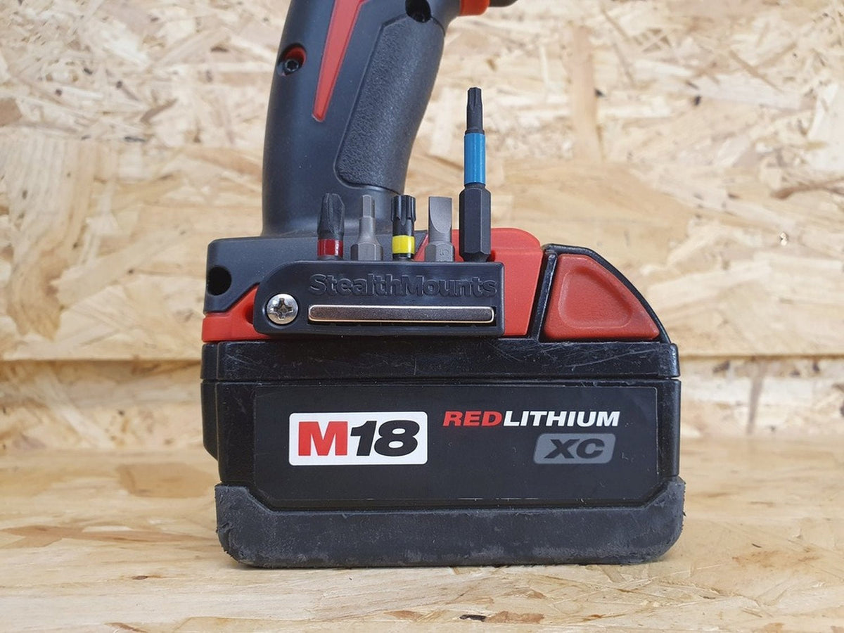 StealthMounts Magnetic Bit Holder for Milwaukee M18 Tools, 2-Pack