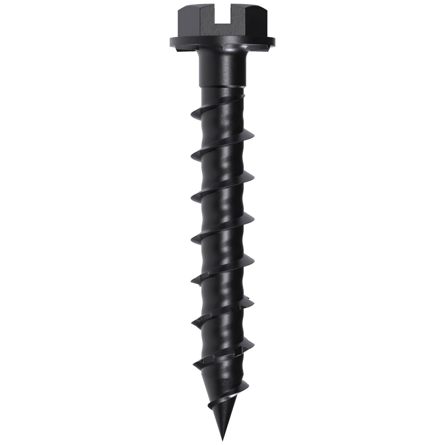 Simpson Strong-Tie TNTBL18114H Titen Turbo, 3/16-in. x 1-1/4-in. Hex-Head Concrete and Masonry Screw, Black, 100-Pack
