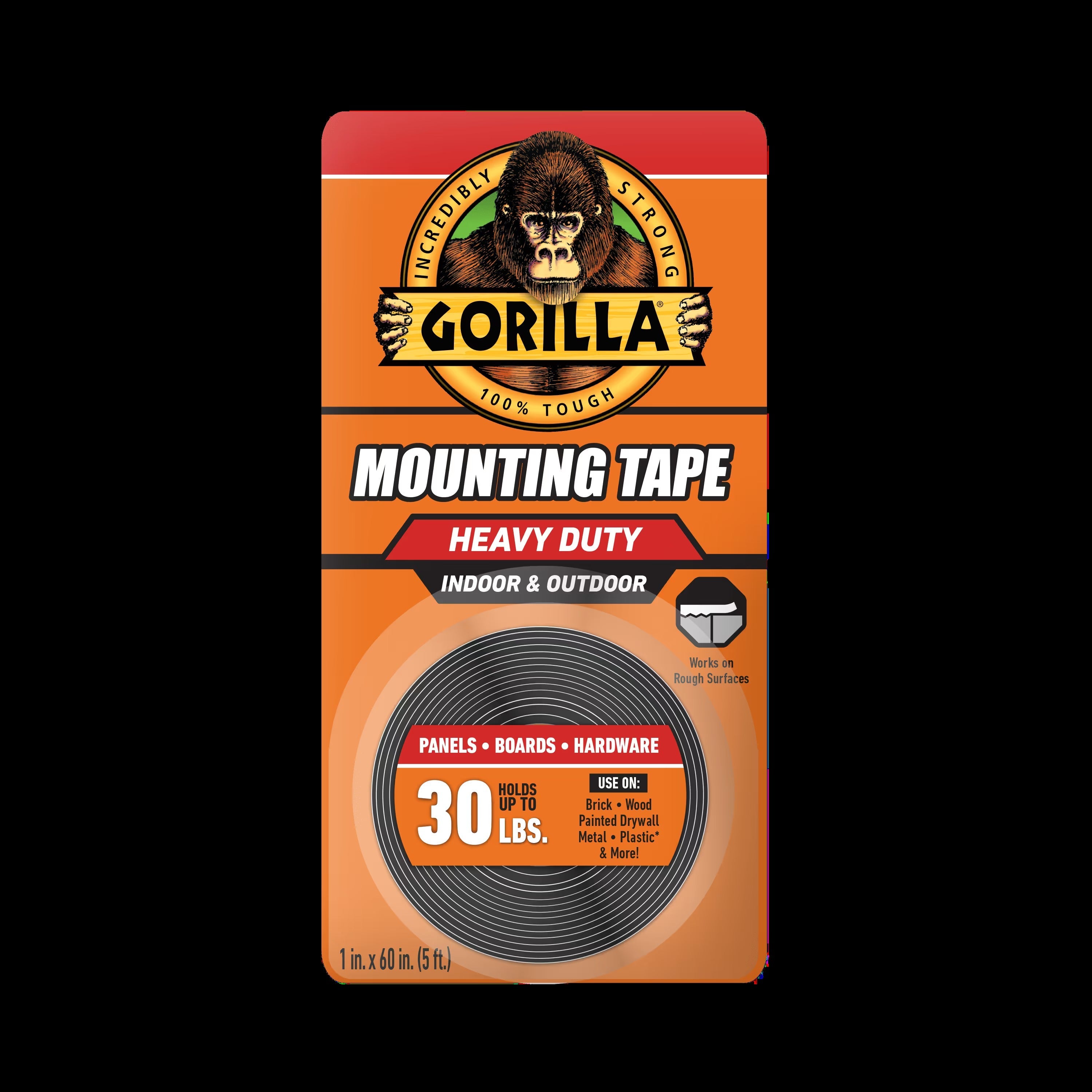 Gorilla Glue Black HD Mounting Tape 30-lbs., 1-in. x 60-in. (6055002)