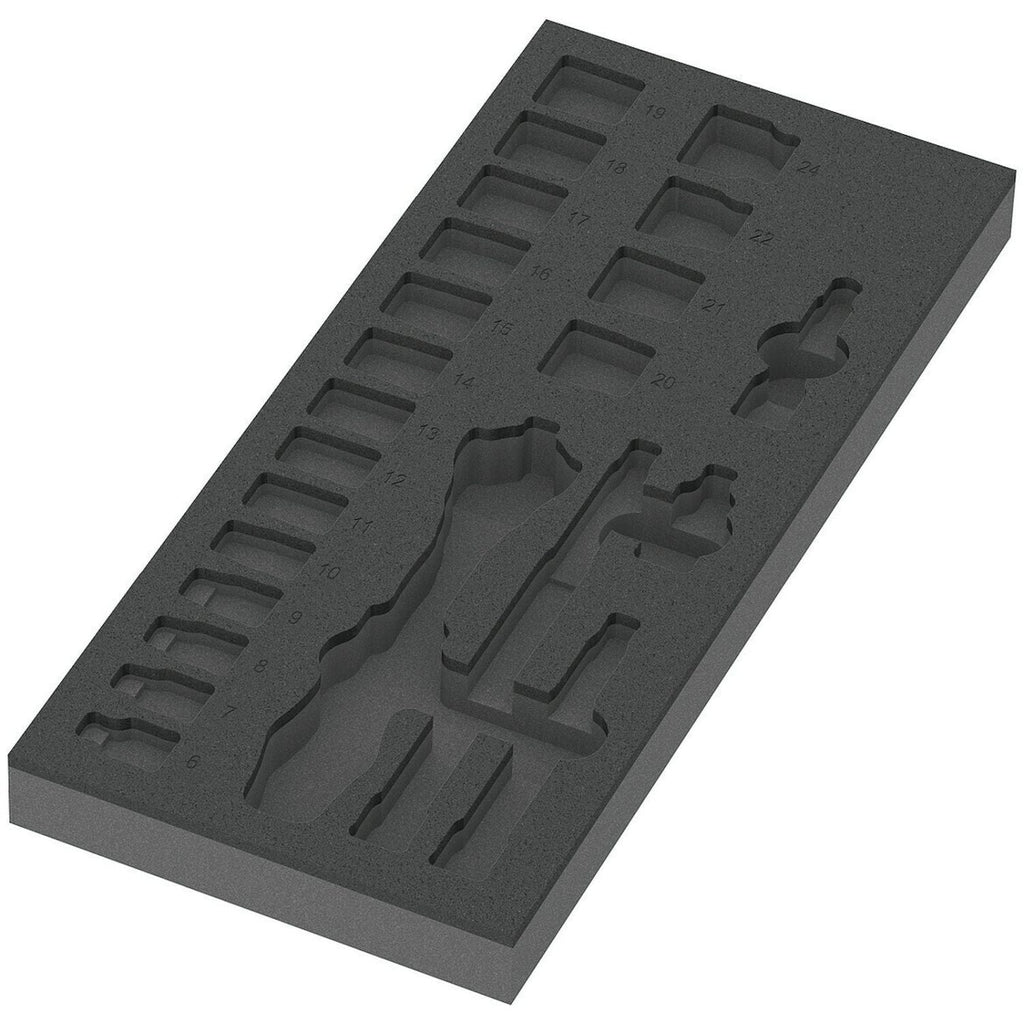 Wera 9821 Foam Insert 8000 B Zyklop 3/8-in. Ratchet Set 1, Empty, 172x30x392-mm.