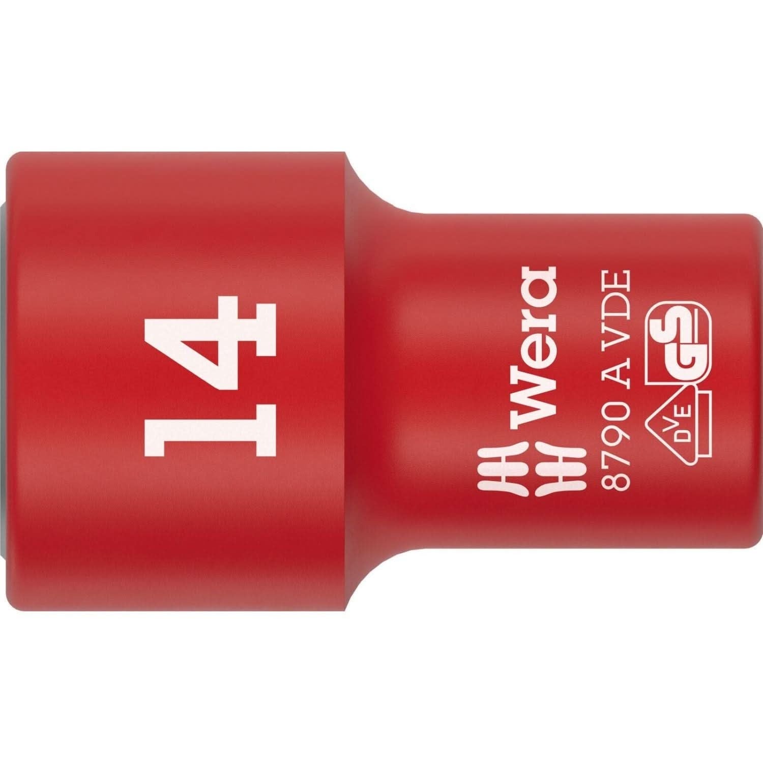 Wera 8790 A VDE Zyklop Socket, Insulated, With 1/4-in. Drive, 14x41-mm.