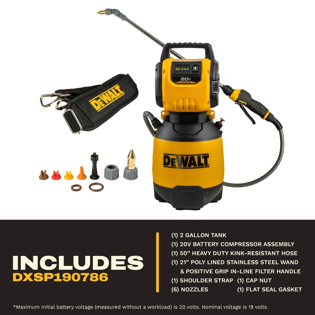DeWALT 2‐Gallon 20V MAX Compressed Air Sprayer, Tool Only (DXSP190786B)