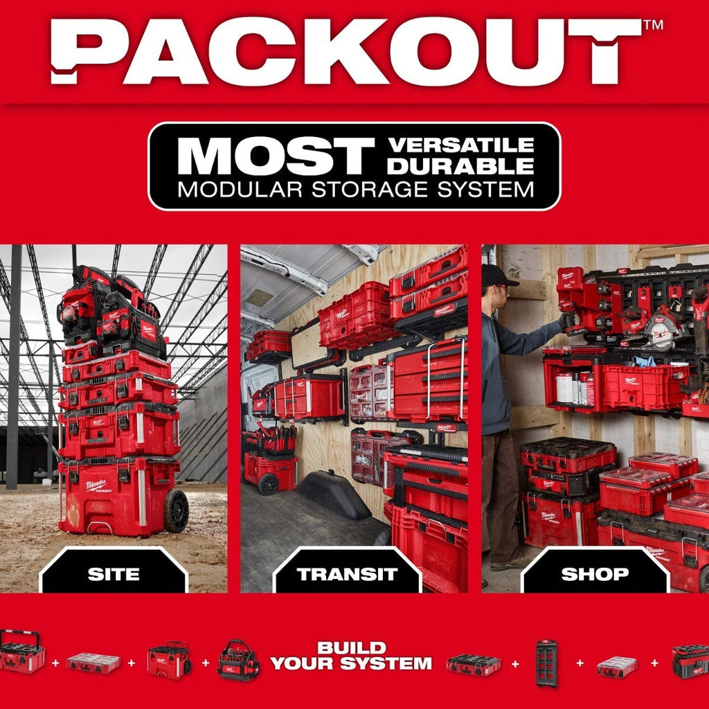 Milwaukee 48-22-8420 PACKOUT Rolling Drawer Tool Box & 48-22-8444 PACKOUT 4-Drawer Tool Box