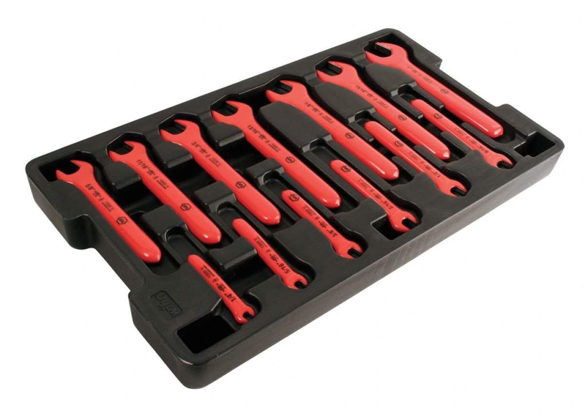 Wiha 20196 Insulated Open End Wrench 13 Piece Metric Tray Set