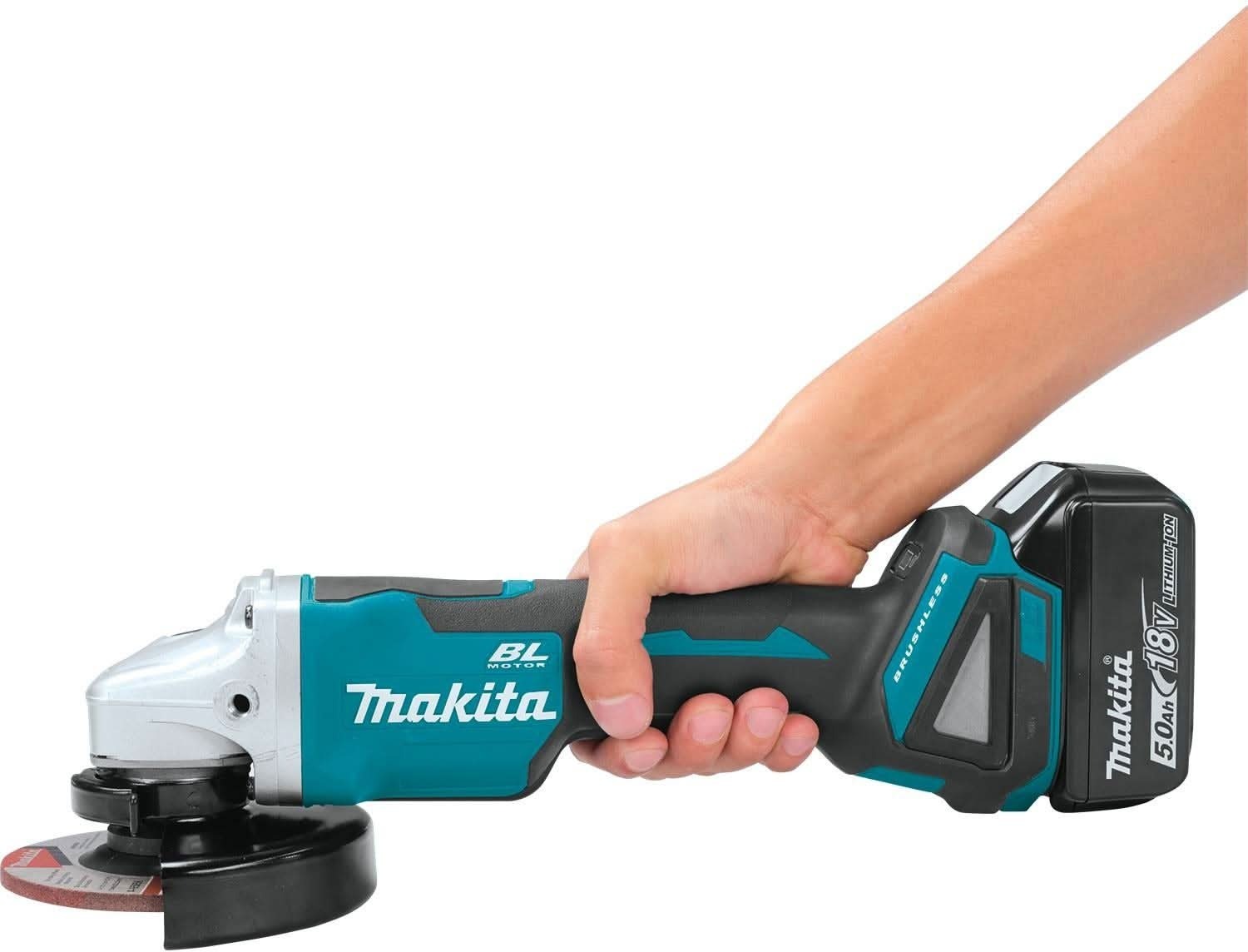 Makita XAG11T 18V LXT Lithium-Ion Brushless Cordless 4-1/2"Â / 5" Paddle Switch Cut-Off/Angle Grinder Kit, with Electric Brake (5.0Ah)