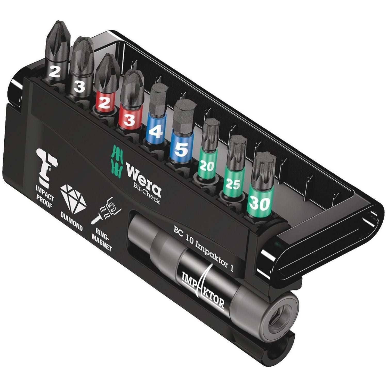 Wera Bit-Check 10 Impaktor 1 SB, 10-Pieces