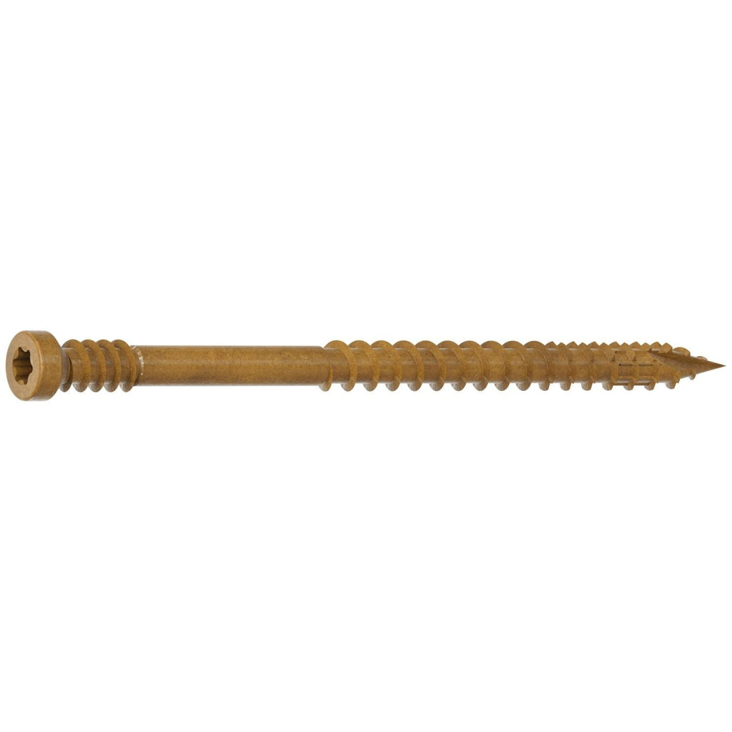 Simpson Strong-Tie FT07212R400 Finish Trim Screw, #7 x 2-1/2-in. T10, Trim-Head, Quik Guard, Tan, 400-Pack