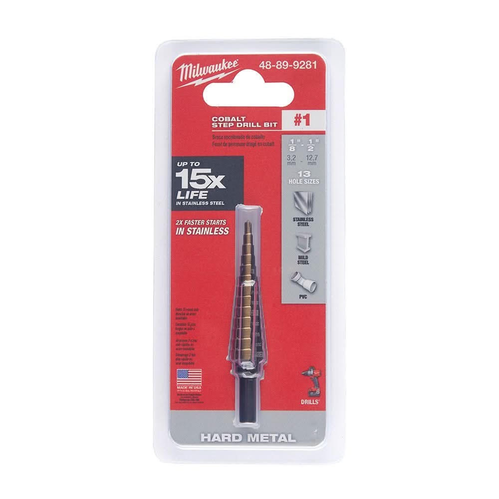 Milwaukee 48-89-9281 Milwaukee Cobalt Step Bit #1 (1/8-Inch - 1/2-Inch)
