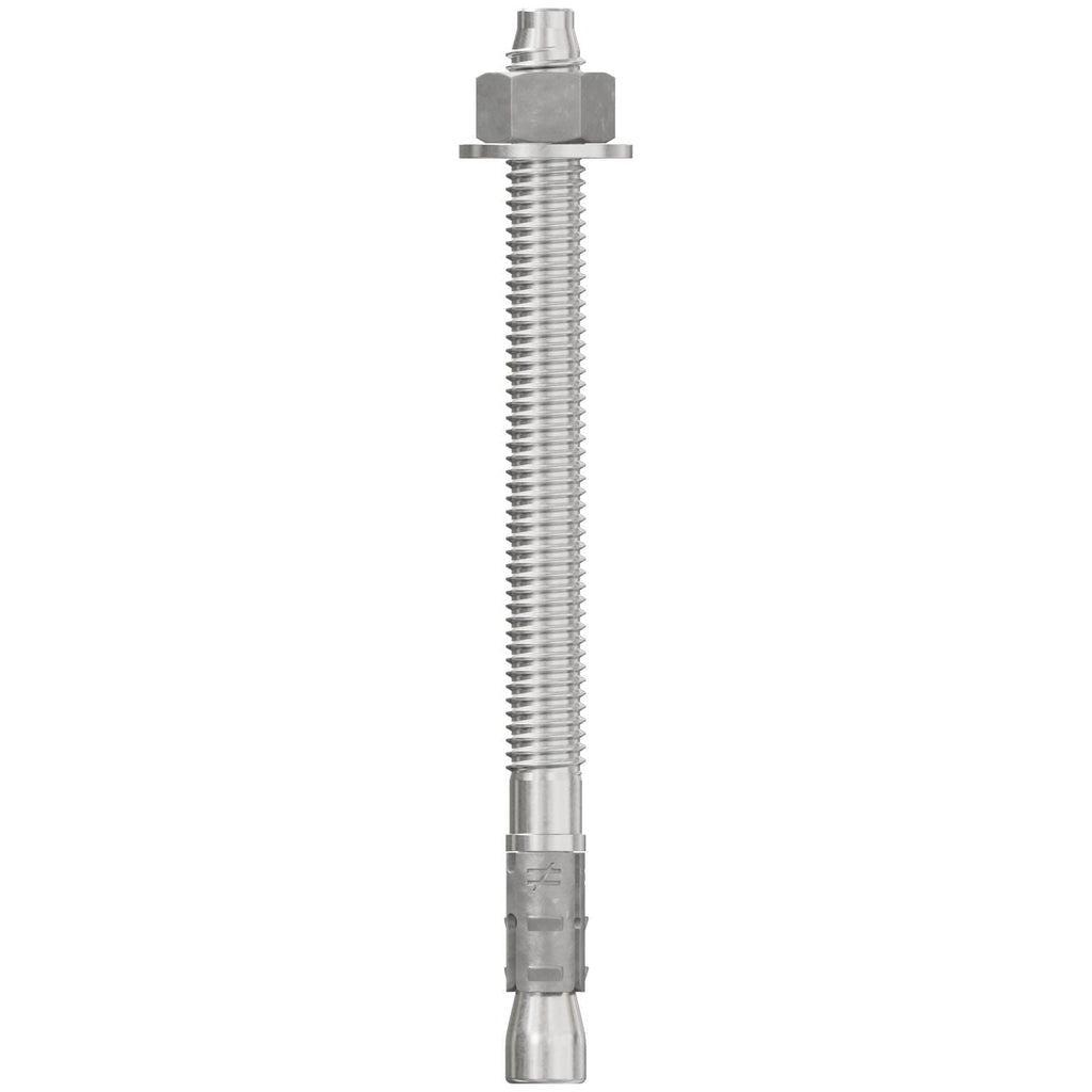 Simpson Strong-Tie STB2-37500S6F50 Strong-Bolt 2, 3/8-in. x 5-in. Type 316 Stainless-Steel Wedge Anchor, Fully Assembled, 50-Pack