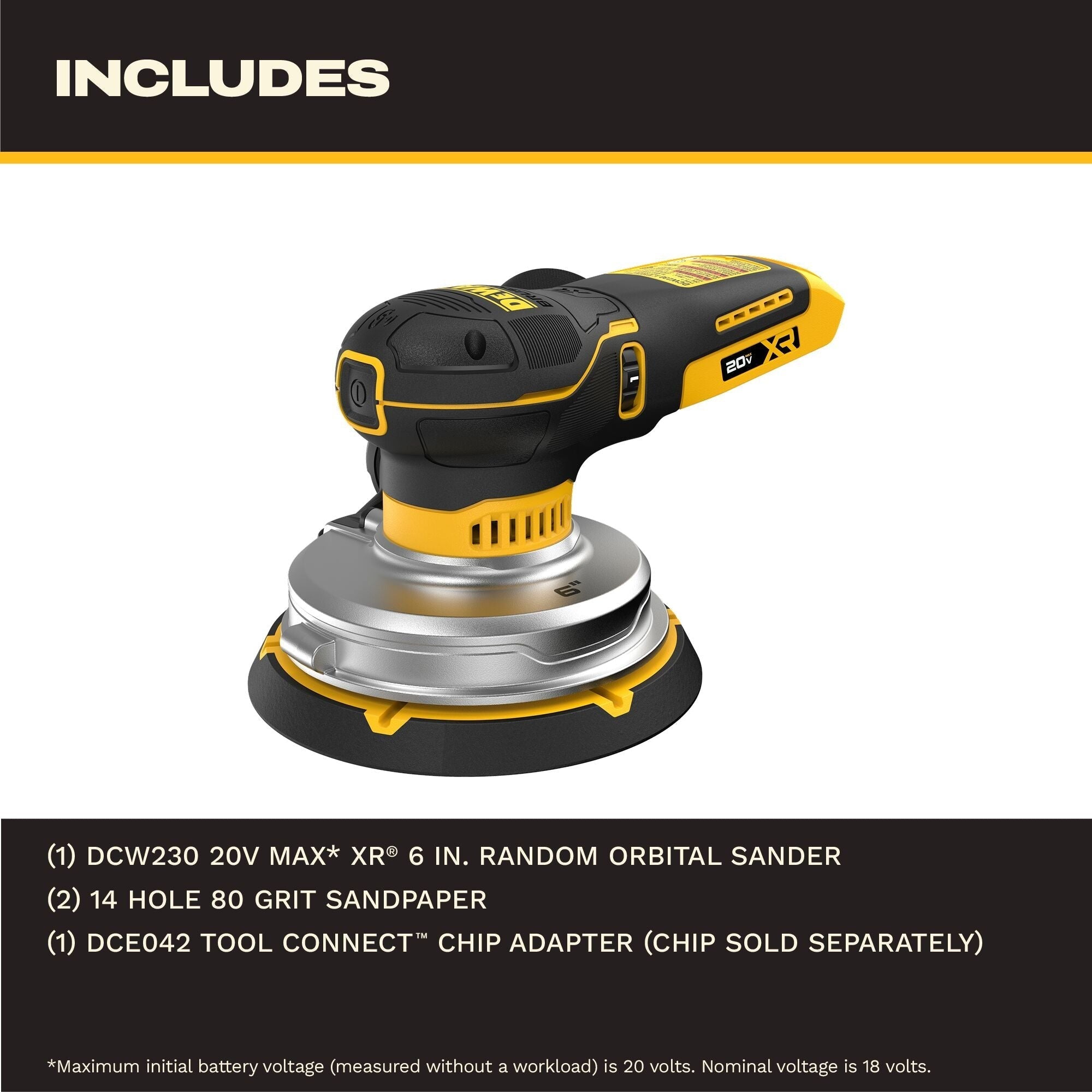 DEWALT 20V MAX XR 6-in. Random Orbital Sander, Tool Only (DCW230B)