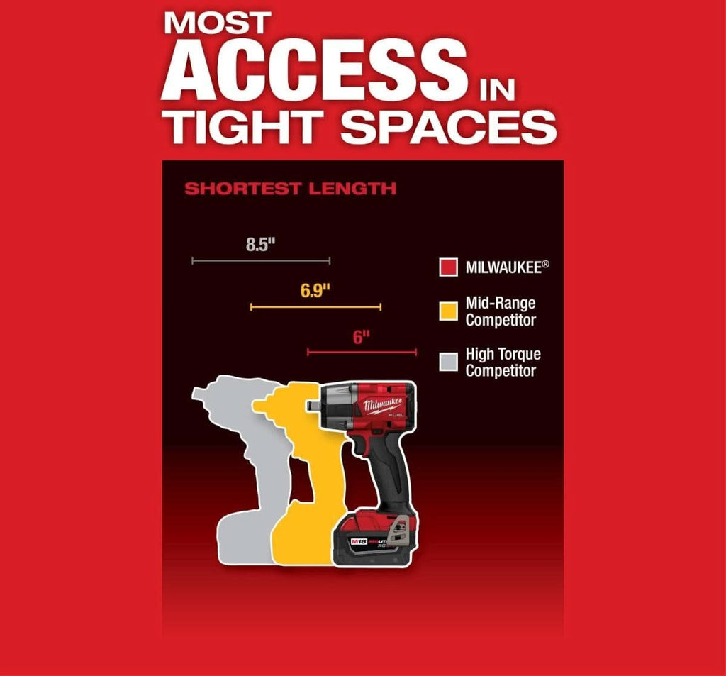Milwaukee 2962-20 M18 FUEL 1/2-Inch Mid-Torque Impact Wrench with Friction Ring, Tool Only (PROMO)