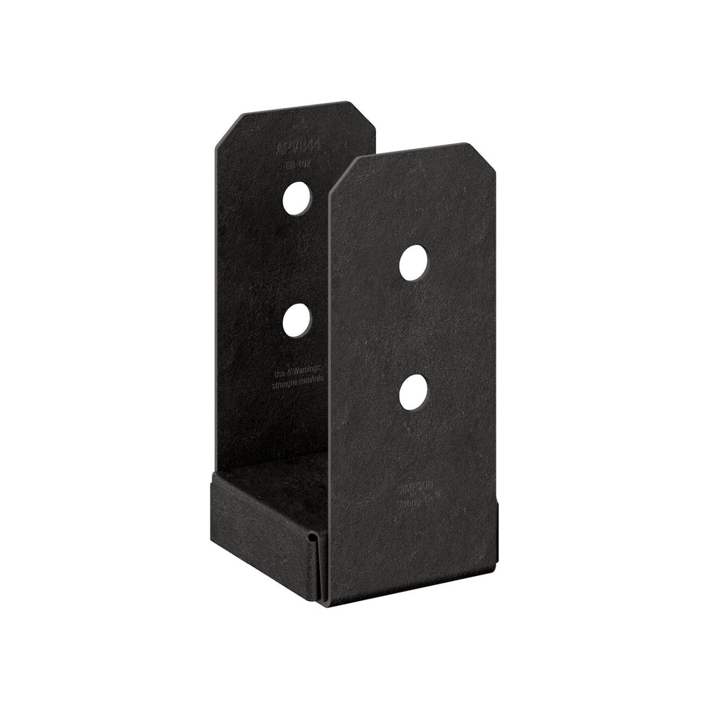 Simpson Strong-Tie APVB44 Outdoor Accents Avant Collection ZMAX, Black Powder-Coated Post Base for 4x4