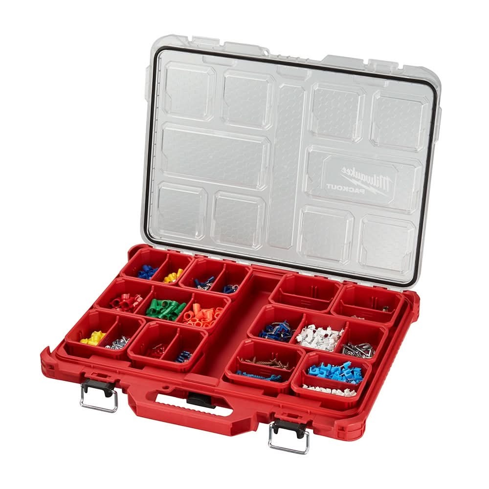 Milwaukee 48-22-8444 PACKOUT 4-Drawer Tool Box + 48-22-8431 PACKOUT Low-Profile Organizer