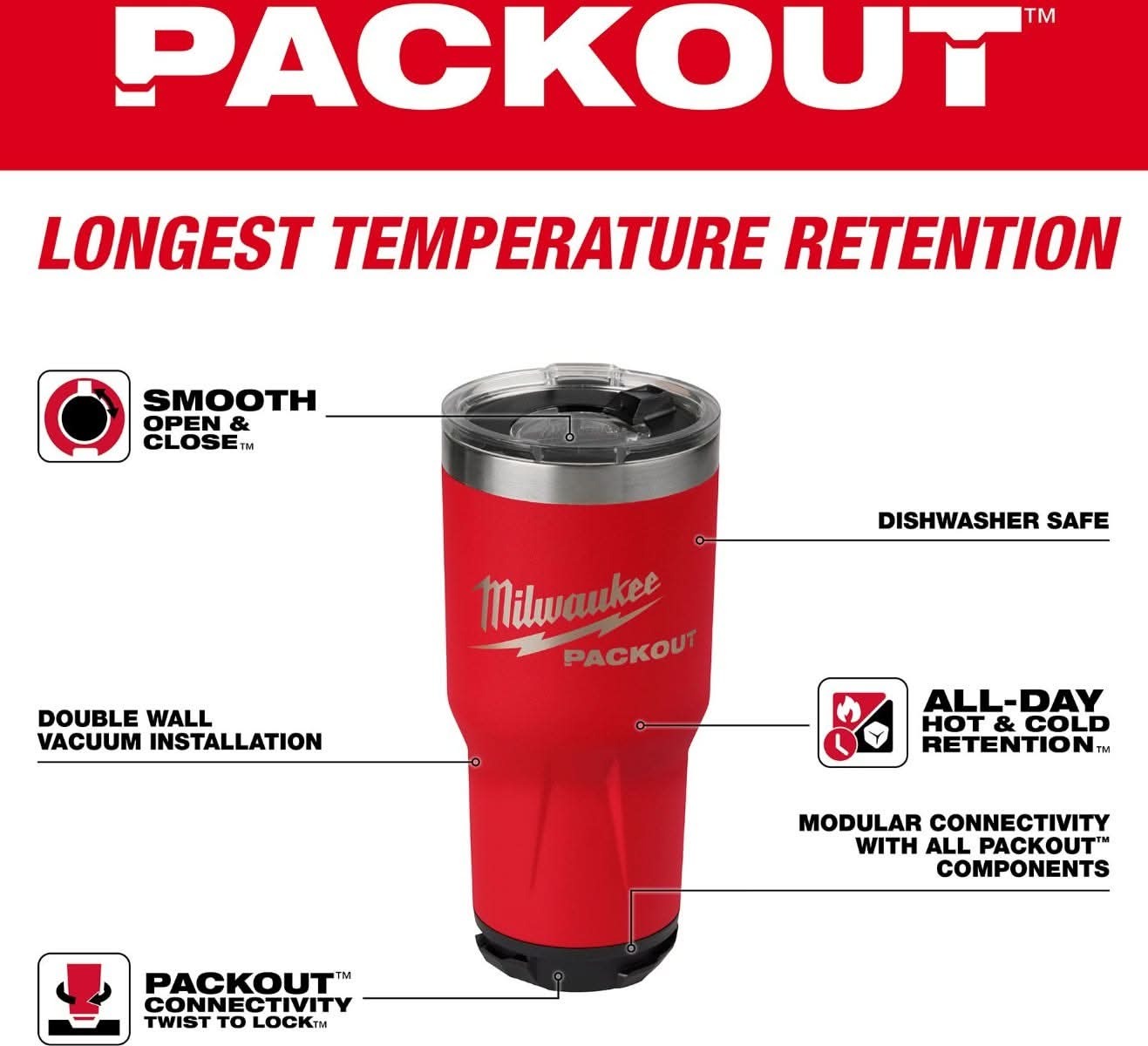 Milwaukee 48-22-8393R PACKOUT 30oz Tumbler