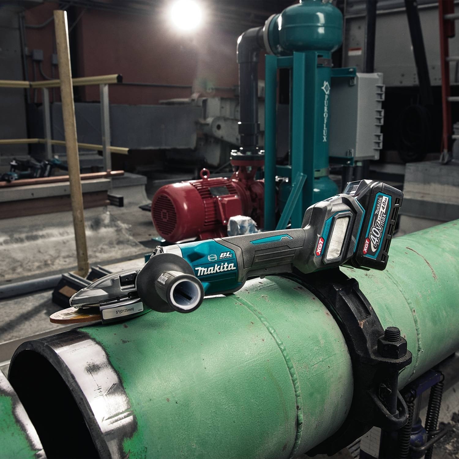 Makita GAG16Z 40V max XGT Brushless 5-in. Paddle Switch Flathead Grinder, Variable Speed, with Electric Brake, Tool Only