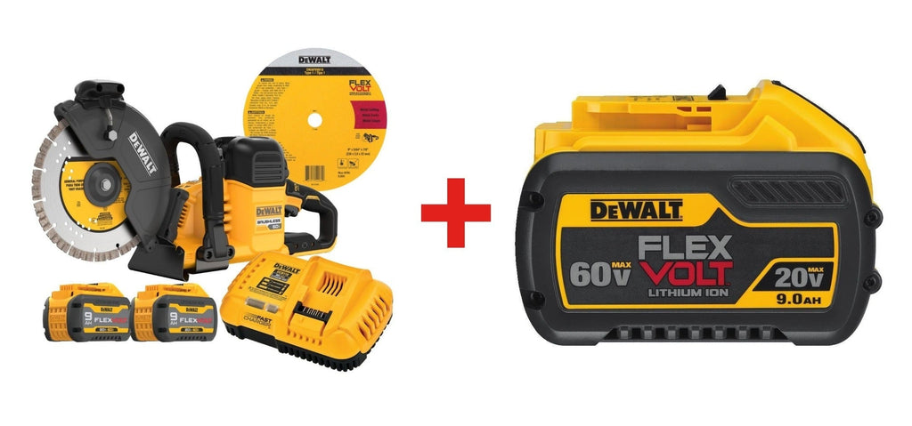 DeWalt FLEXVOLT 60V MAX Brushless 9-in. Cut-off Saw 9.0Ah Kit + Bonus 9.0Ah Battery