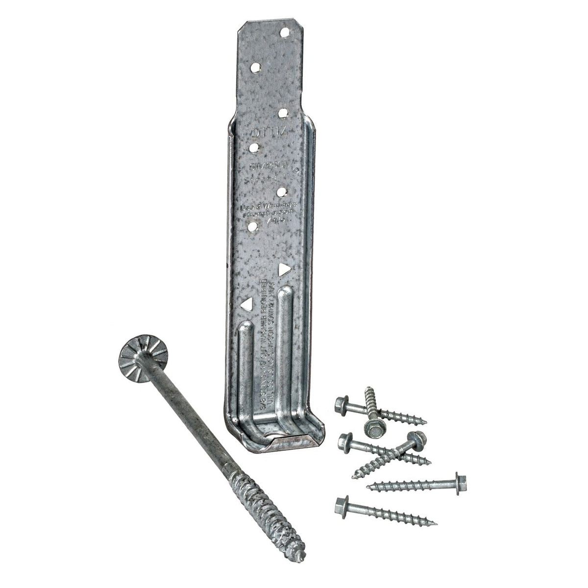Simpson Strong-Tie DTT1Z-KT DTT1Z ZMAX Galvanized Deck Tension Tie Kit for 2x with Screws, 4-Pack