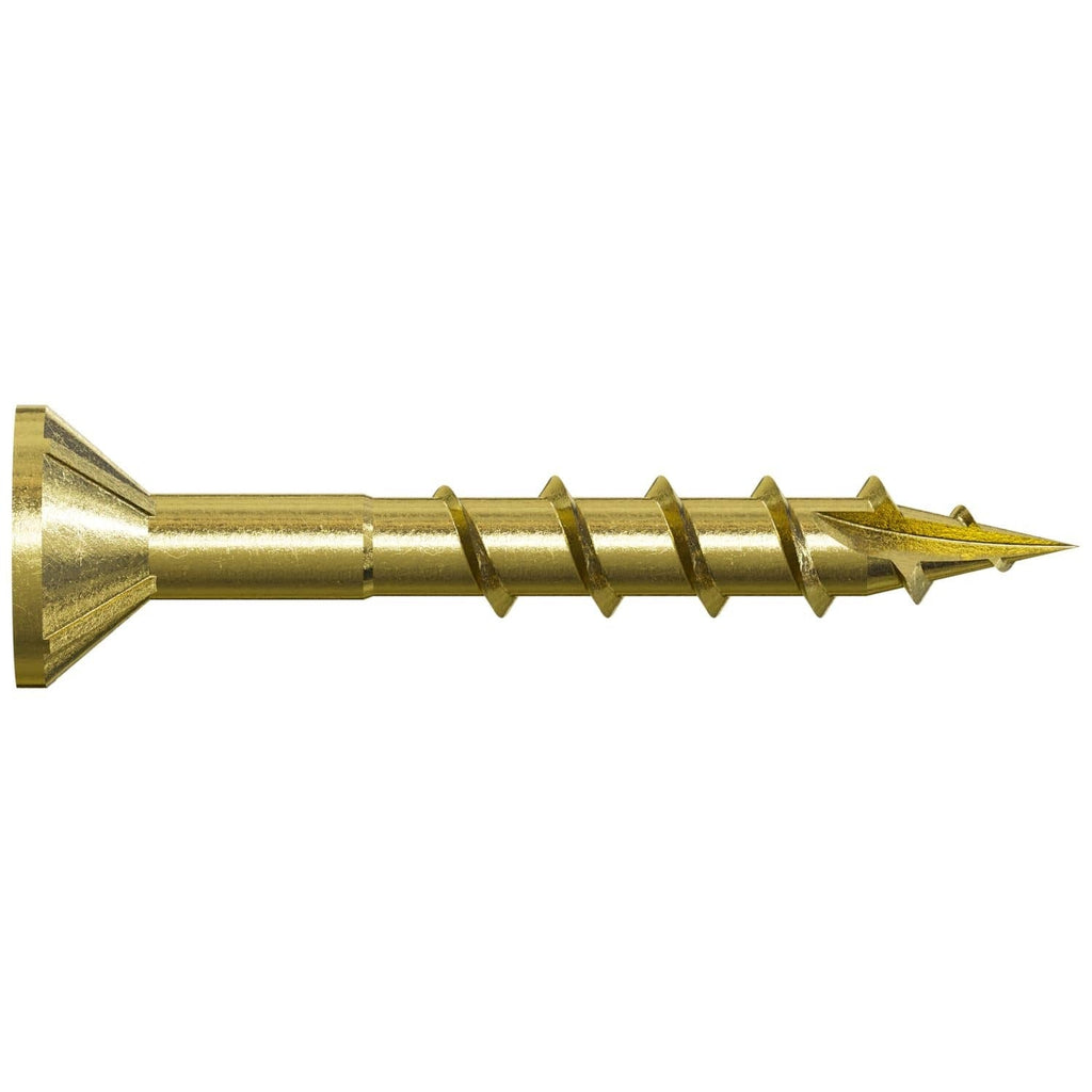 Simpson Strong-Tie WSC114S-17 WSC Wood Screw (Collated), #8 x 1-1/4-in. #2 Square, Flat Head, Yellow Zinc, 2500-Pack
