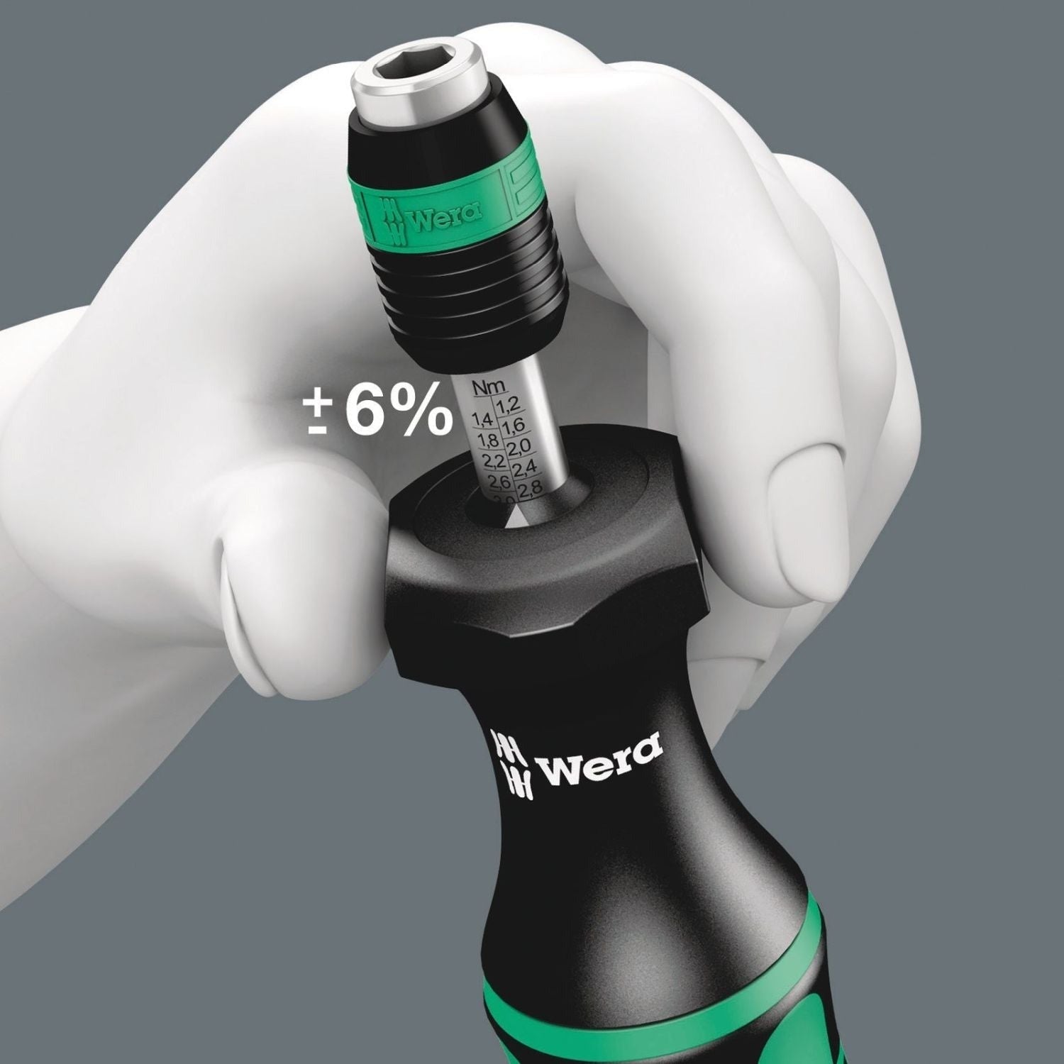 Wera Series 7400 Kraftform Adjustable Torque Screwdrivers (2.5-29.0 In. Lbs.) With Rapidaptor Quick-Release Chuck, 7446x11-29 In. Lbs.