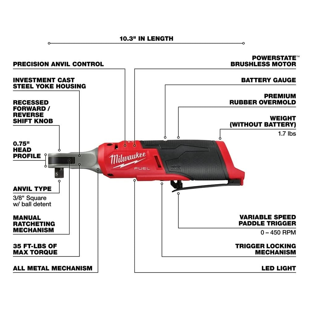 Milwaukee PROMO 2567-20 M12 FUEL 3/8-Inch High Speed Ratchet (PROMO)