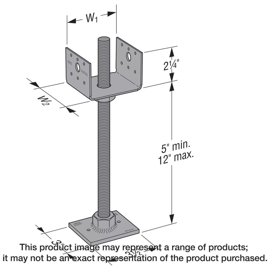 Simpson Strong-Tie PPBF44 PPBF Adjustable Porch Post Base for 4x4