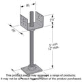 Simpson Strong-Tie PPBF44 PPBF Adjustable Porch Post Base for 4x4