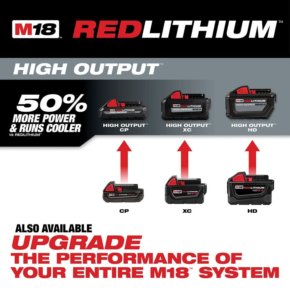 Milwaukee M18 Redlithium XC 5.0Ah Battery 2-Pack + M18 HO XC 6.0Ah Battery