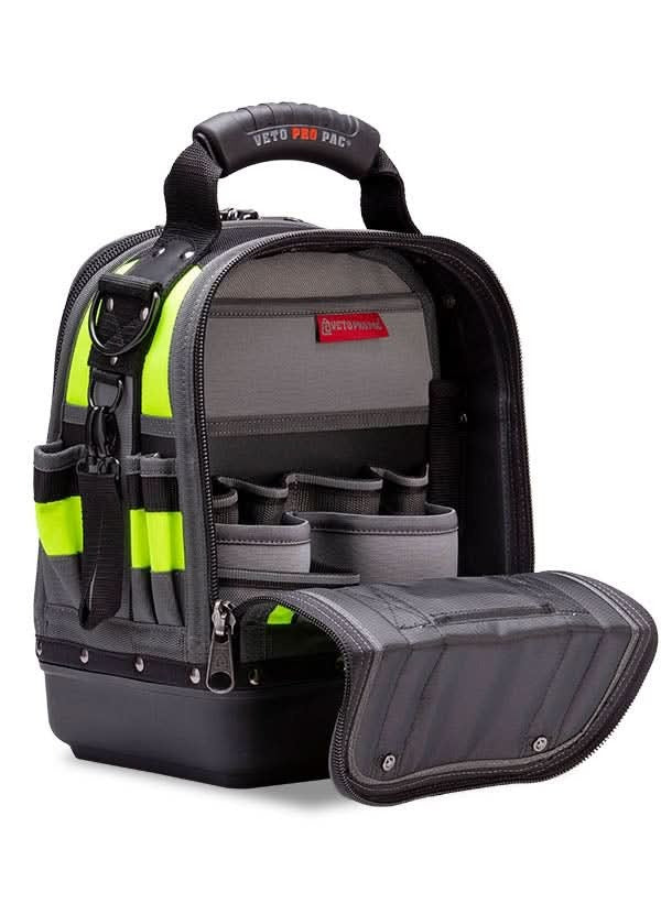 Veto Pro Pac Tech MCT Hi-Viz Yellow Compact Fully Featured Service, Repair & Install Tool Bag