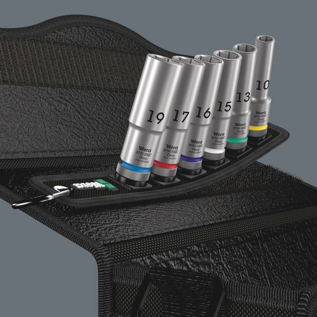 Wera Belt C Deep 1 Socket Set, 1/2-in. Drive, 6-Pieces