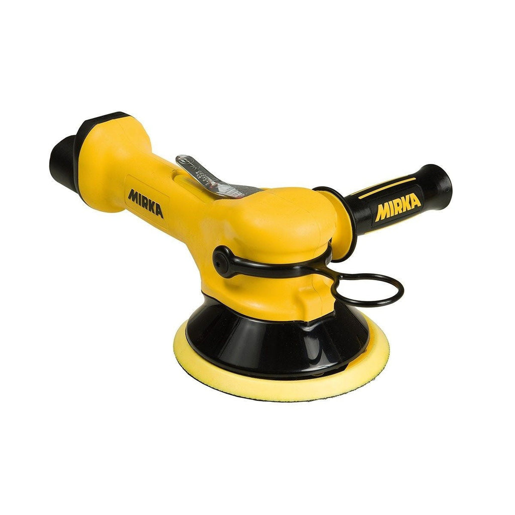 Mirka 6-in. Pneumatic Random Orbit Sander with 10mm Orbit, Vacuum-Ready Two-Handed Design (MR-610TH)