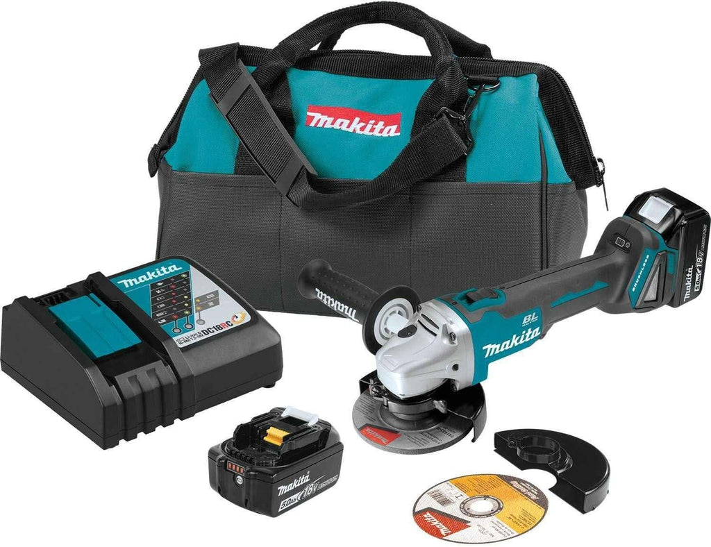 Makita XAG04T 18V LXT Lithium-Ion Brushless Cordless 4-1/2"Â / 5" Cut-Off/Angle Grinder Kit (5.0Ah)