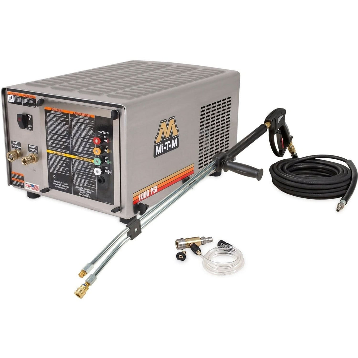 Mi-T-M CW-1003-SME1 CW Premium Series 1000 PSI Electric Belt Drive Stationary Cold Water Pressure Washer