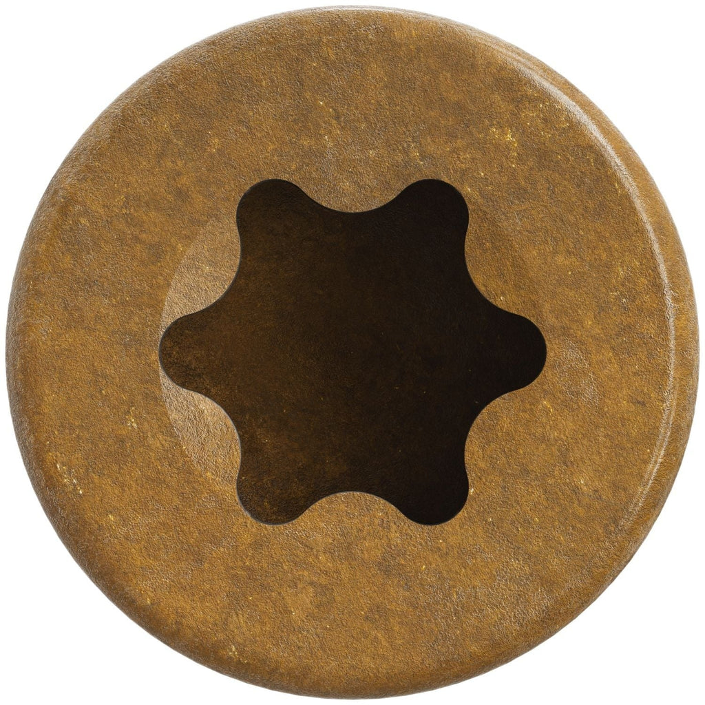 Simpson Strong-Tie FT07300R100 Finish Trim Screw, #7 x 3-in. T10, Trim-Head, Quik Guard, Tan, 100-Pack