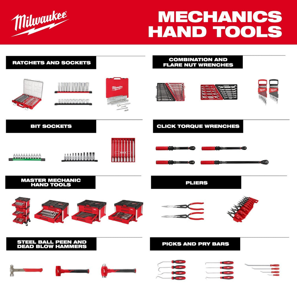 Milwaukee 44pc. 1/4-in. Hex Drive Mini Flex Head Ratchet & Bit Set (48-22-2952)