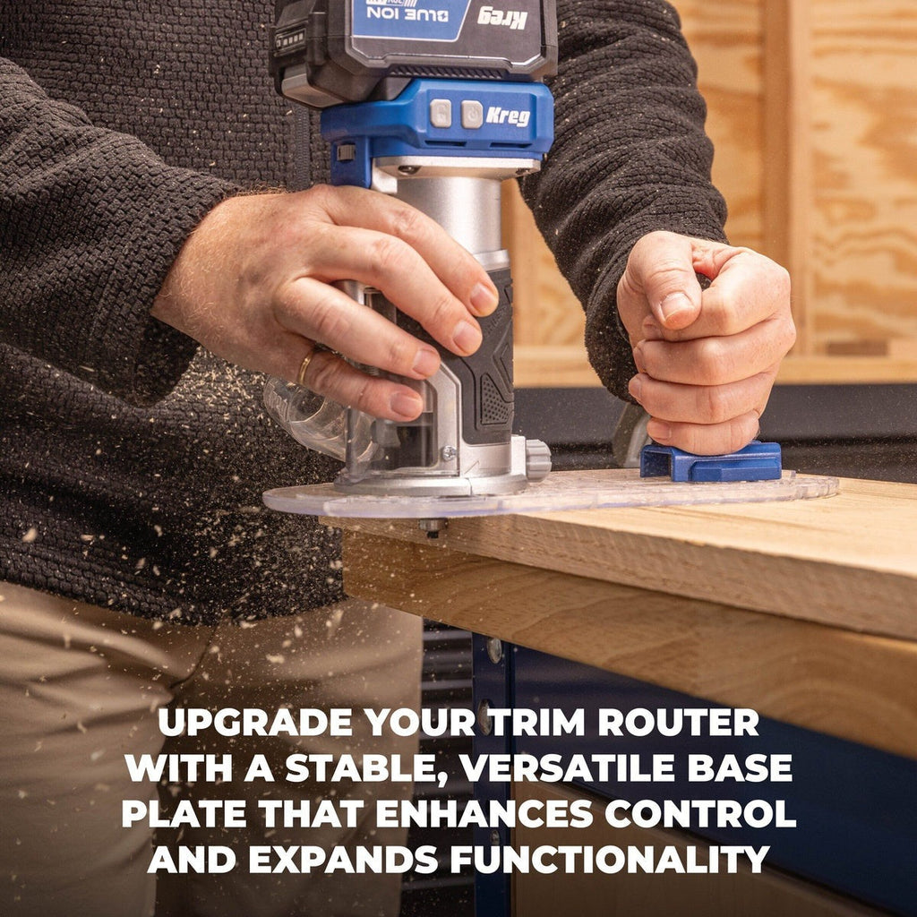 Kreg Tool Trim Router Base Plate with Handle for Circle Cutting, Fits Most Trim Routers (KRTBP100)