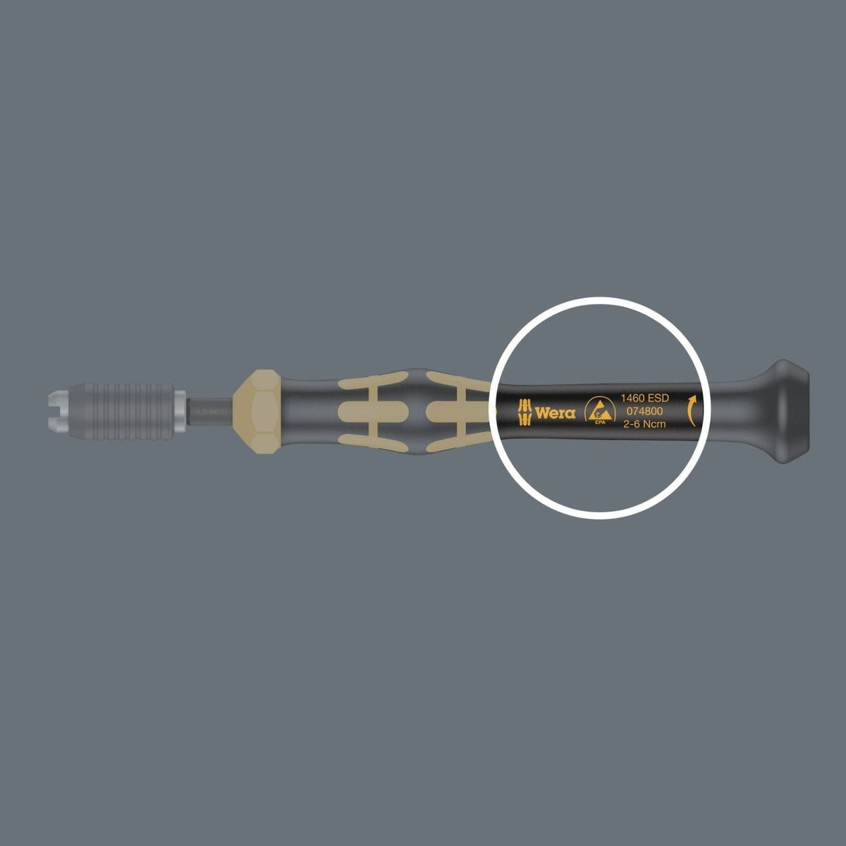 Wera 1460 Esd Kraftform Micro Torque Screwdrivers, With Factory Pre-Set Value (0.02-0.11 Nm) And Quick-Release Chuck, 1460 Esdx0.035 Nm